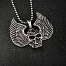 Кулон з нержавіючої медичної сталі "Череп з крилами", фото 7