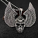 Кулон з нержавіючої медичної сталі "Череп з крилами", фото 6