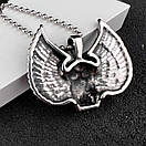 Кулон з нержавіючої медичної сталі "Череп з крилами", фото 5