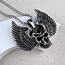 Кулон з нержавіючої медичної сталі "Череп з крилами", фото 8