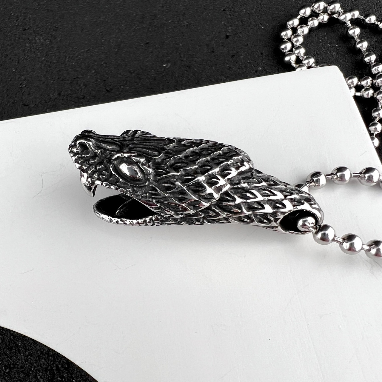 Кулон з нержавіючої медичної сталі "Голова змії", фото 1