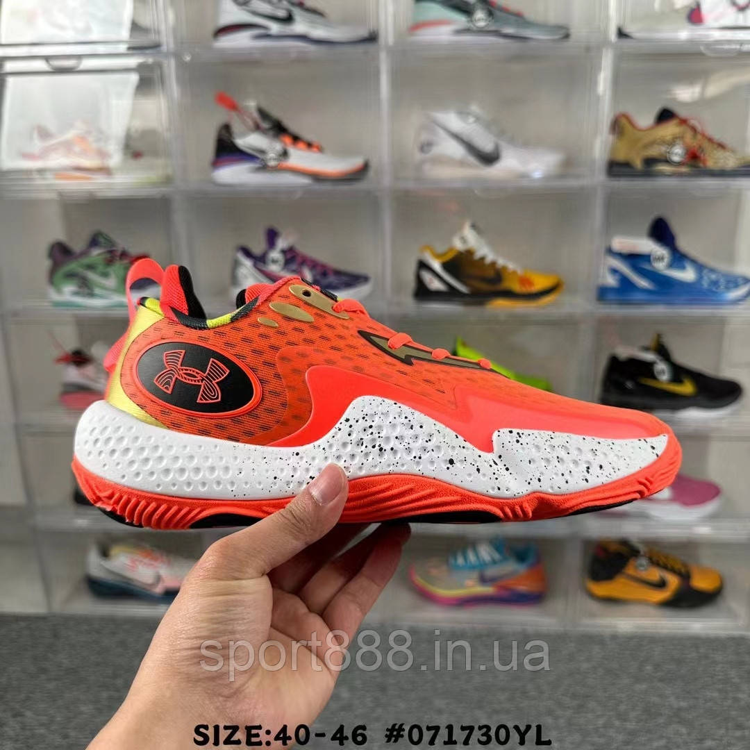 Under Armour Spawn 5 After Burn червоні чоловічі кросівки баскетбольні, фото 1