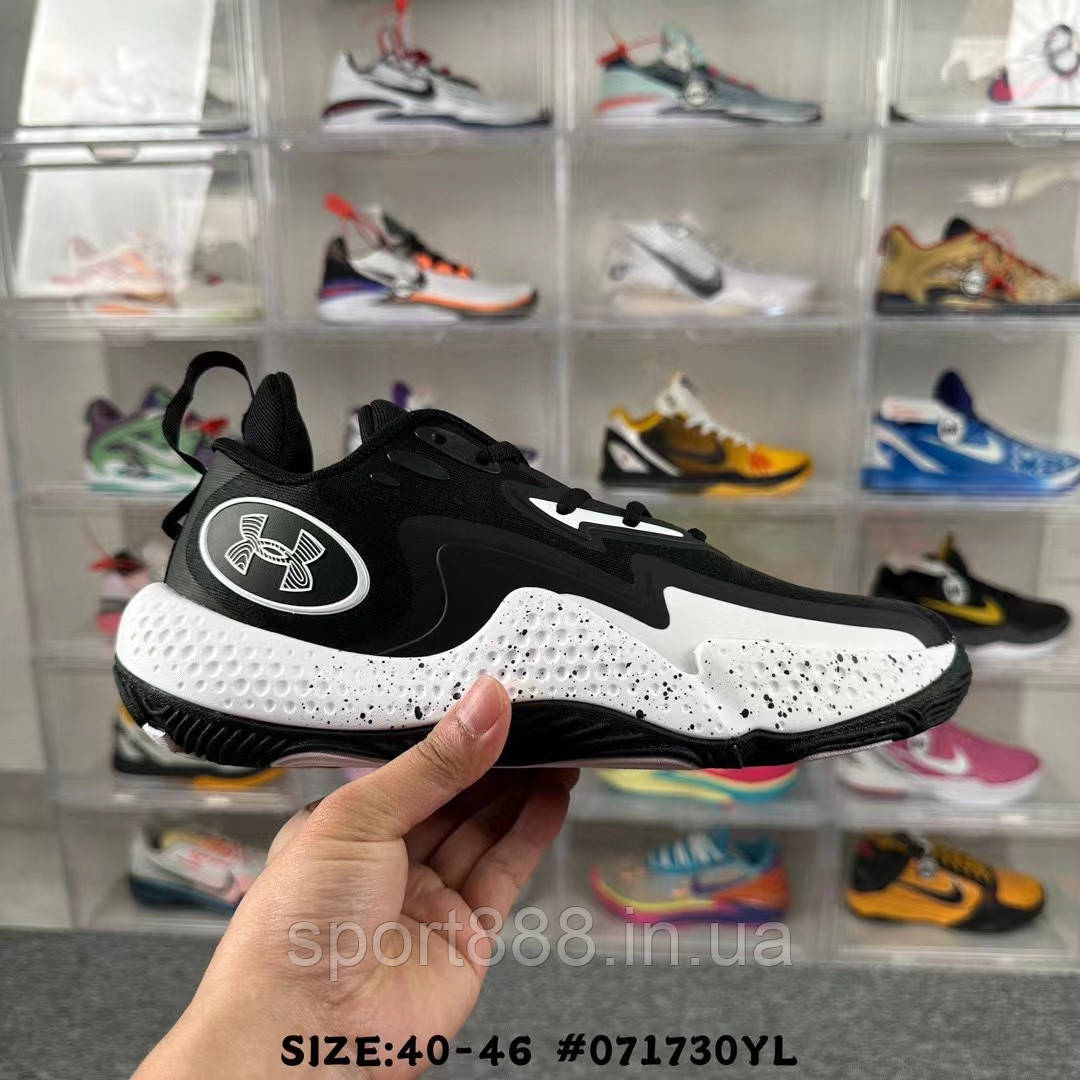 Under Armour Spawn 5 Black чорні чоловічі кросівки баскетбольні, фото 1