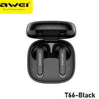 Бездротові Bluetooth 5.3 навушники Awei T66 для спорту Навушники з подвійним HD мікрофоном Вкладки для вух