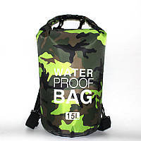 Камуфляжний мішок туристичний Water Proof 15L SH019 15L Зелений