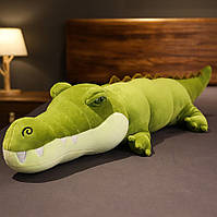 Игрушка мягкая крокодил подушка обнимашка Зелёный, 100 см