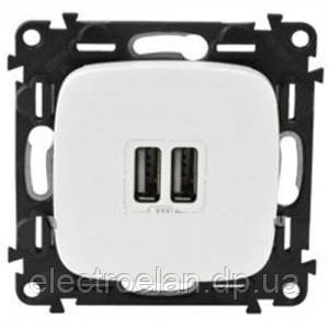 Розетка USB для заряджання подвійна, білий, 754995 Legrand Valena ALLURE