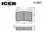 Колодки тормозные (задние) MB E-class (W201/W124) 85-00 (Ate ICER 180517 MERCEDES-BENZ 190 (W201),