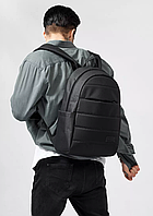 Стильний місткий чорний рюкзаки з тканини оксфорд з відділенням під ноутбук
