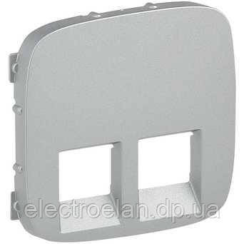 Лицьова панель розетки RJ11+RJ45, алюміній, Valena 755427 Legrand