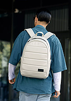 Рюкзак повсякденний чоловічий зі штучної шкіри з відділенням під ноутбук сірого кольору