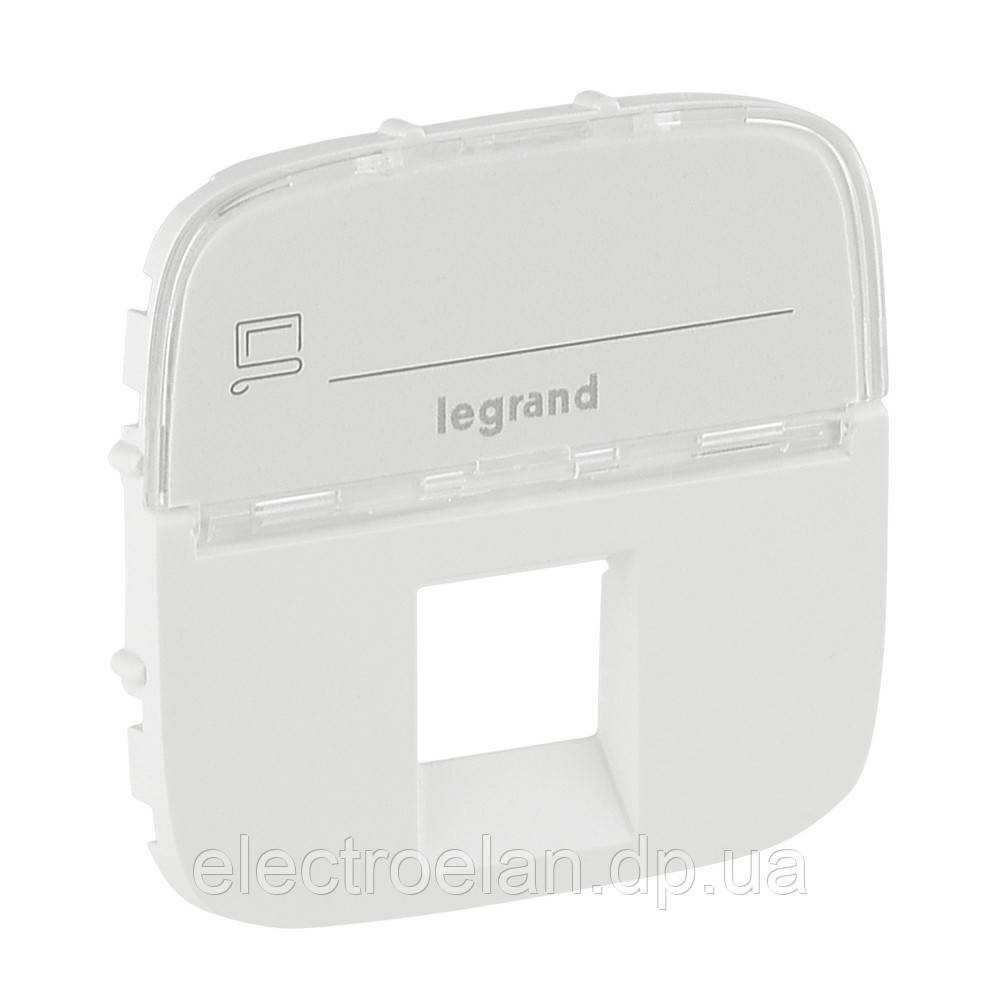 Лицьова панель RJ11/RJ45 з текстом, білий, Valena 755475 Legrand