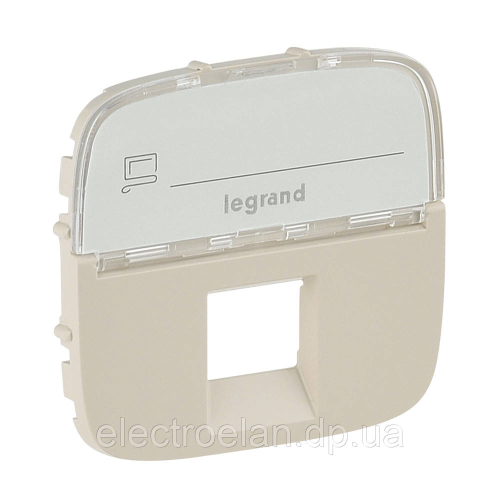Лицьова панель RJ11/RJ45 з текстом, слонова кістка, Valena 755476 Legrand