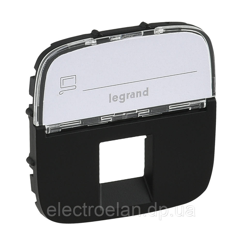 Лицьова панель RJ11/RJ45 з текстом, антрацит, Valena 755478 Legrand