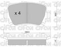 Колодка торм. AUDI A4, SEAT, SKODA,VW задн. (пр-во Cifam) CIFAM 8225530 AUDI A3 (8P1), AUDI A3 (8P1), AUDI A3