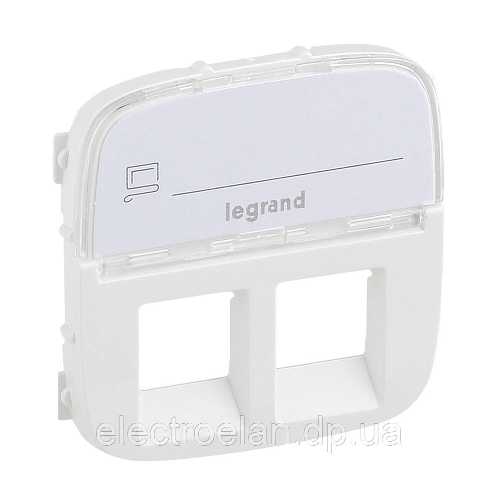 Накладка розетки RJ11+RJ45 підпис, білий, Valena 755485 Legrand