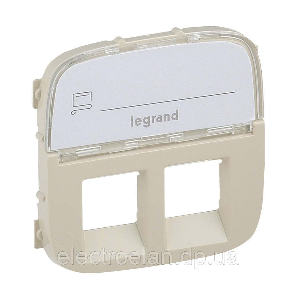 Накладка розетки RJ11+RJ45 підпис, слонова кістка, Valena 755486 Legrand