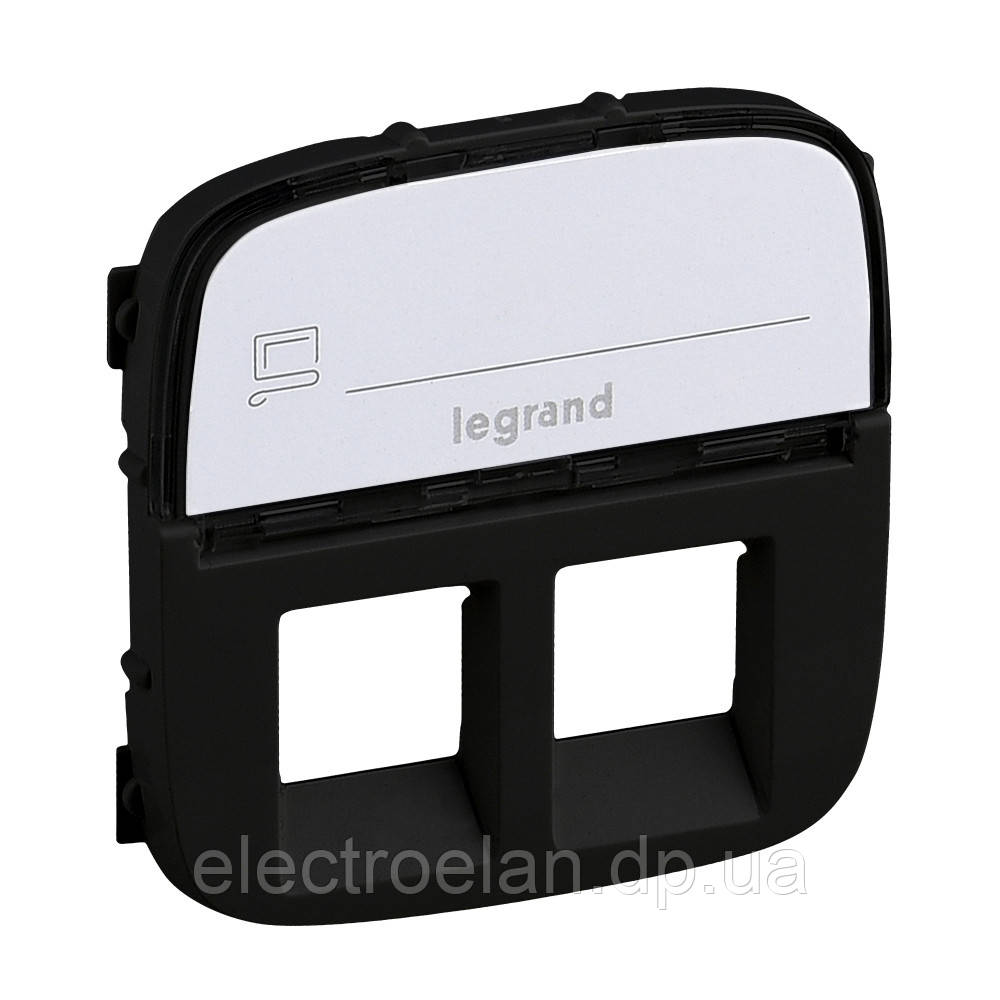 Накладка розетки RJ11+RJ45 підпис, антрацит, Valena 755488 Legrand