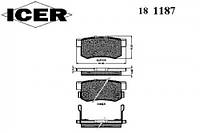 Колодки тормозные ICER 181187 ACURA LEGEND, ACURA LEGEND, ACURA LEGEND II, ACURA LEGEND II купе, ACURA LEGEND