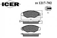 Колодки тормозные (передние) Renault Kangoo 1.5dCi/1.6 98- ( ICER 181217702 NISSAN KUBISTAR (X76), NISSAN