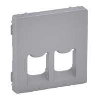 Лицьова панель подвійної розетки RJ11/RJ45, алюміній, Valena 755422 Legrand