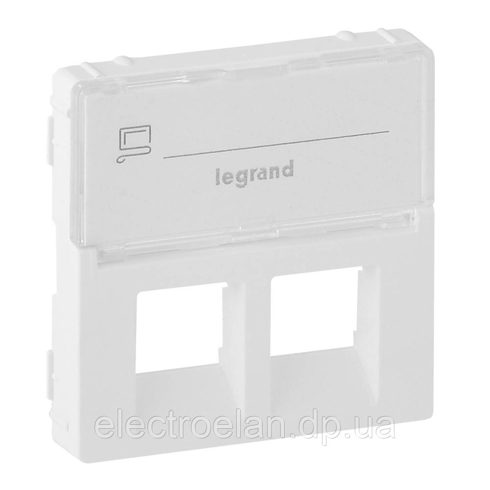 Накладка розетки RJ11+RJ45 підпис, білий, Valena 755480 Legrand