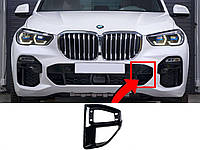 Накладка впускного сопла левая в передний бампер M-Paket на BMW X5 G05 2018-2022 ( Черный глянец )