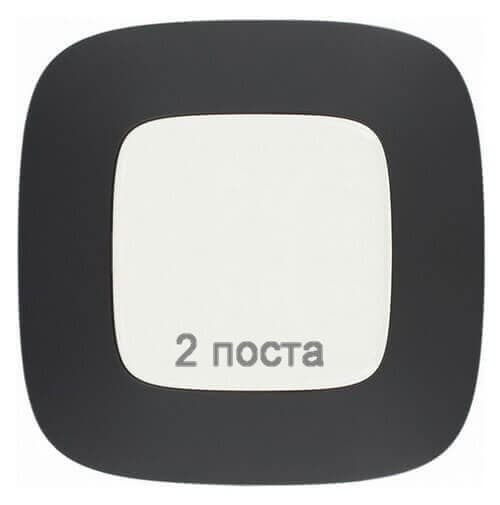 Рамка 2 посту, матовий чорний, Valena 754402 Legrand, фото 1