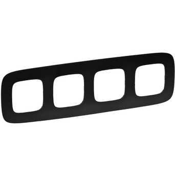 Рамка 4 посту, матовий чорний, Valena 754404 Legrand, фото 1