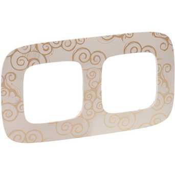 Рамка 2 посту, нарцис золото, Valena 754352 Legrand, фото 1