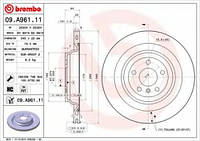 Гальмівний диск BREMBO 09A96111 MERCEDES-BENZ GL-CLASS (X166), MERCEDES-BENZ M-CLASS (W166), MERCEDES-BENZ
