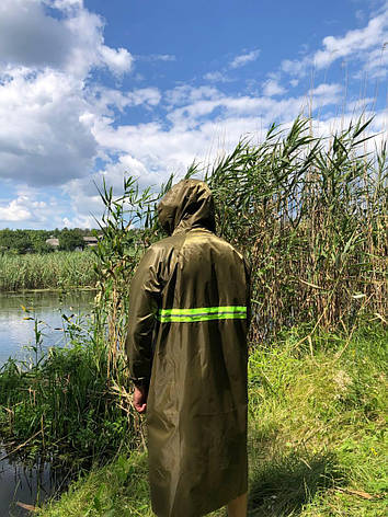 Плащ дощовик "Рибалка". Водонепроникний зі світловідбиваючою смужкою та капюшоном., фото 2