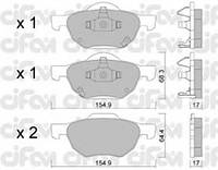 Колодка торм. HONDA ACCORD передн. (пр-во Cifam) CIFAM 8227300 HONDA ACCORD VII (CL), HONDA ACCORD VII (CL),