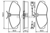 КОЛОДКИ ТОРМОЗНЫЕ BOSCH 0986424556 FIAT DUCATO фургон (230L), FIAT DUCATO фургон (230L), FIAT DUCATO фургон