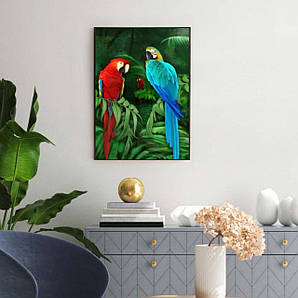 Алмазна мозаїка птахи папуги  30х40 см