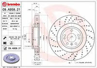 Тормозной диск BREMBO 09A95821 MERCEDES-BENZ M-CLASS (W166), MERCEDES-BENZ M-CLASS (W166), MERCEDES-BENZ