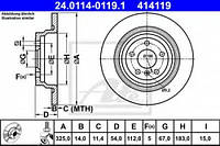 Гальмівний диск ATE 24011401191 MERCEDES-BENZ GLE (W166), MERCEDES-BENZ GLE (W166), MERCEDES-BENZ GLE (W166),