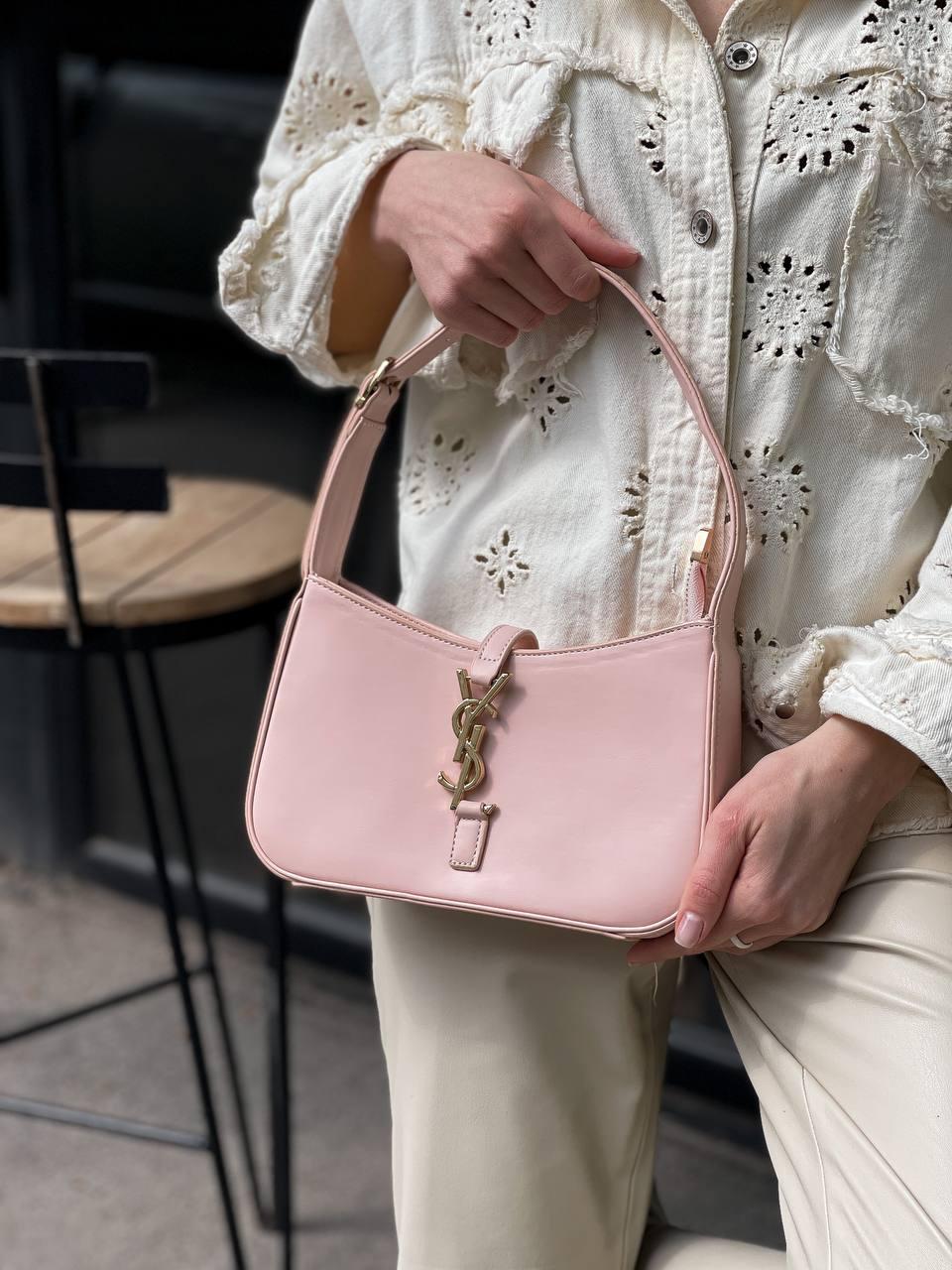 Жіноча сумка Yves Saint Laurent Hobo Beige R (Рожева) Сумка Хобо екошкіра на 1 відділення червона підкладка