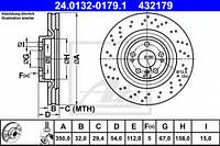 Гальмівний диск ATE 24013201791 MERCEDES-BENZ GLE (W166), MERCEDES-BENZ GLE (W166), MERCEDES-BENZ GLE (W166),