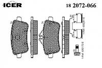 Колодки тормозные ICER 182072066 MERCEDES-BENZ A-CLASS (W176), MERCEDES-BENZ CLA Shooting Brake (X117),