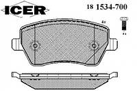 Колодки тормозные (передние) Renault Kangoo 08- (TRW) ICER 181534700 DACIA DOKKER, DACIA DOKKER, DACIA DOKKER,