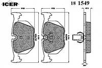 Колодки тормозные ICER 181549 BMW 5 (E39), BMW 7 (E38), BMW 7 (E38), BMW 7 (E38), BMW 7 (E38), BMW 7 (E38),