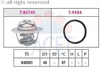 Термостат 87°С Opel Record E, VW/Audi FACET 78374 CHEVROLET AVEO седан (T250, T255), CHEVROLET AVEO седан