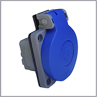 Розетка верстатна з з/к 16А з кришкою Bemis