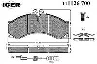 Колодки тормозные (передние/задние) MB Sprinter 408-416/VW L ICER 141126700 MERCEDES-BENZ SPRINTER 4-t фургон