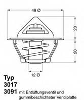 Термостат 92°С Opel Kadett, Corsa, Astra, Ascona, Vectra, Record с прокладкой WAHLER 301792D2 DAEWOO ESPERO