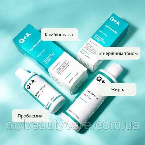 Зволожувальний тонер для обличчя з ніацинамідом Q+A Niacinamide Daily Toner 100ml