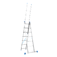 Лестница алюминиевая трехсекционная Меткас 2.8-4.7 м 7 ступеней (3H602007)