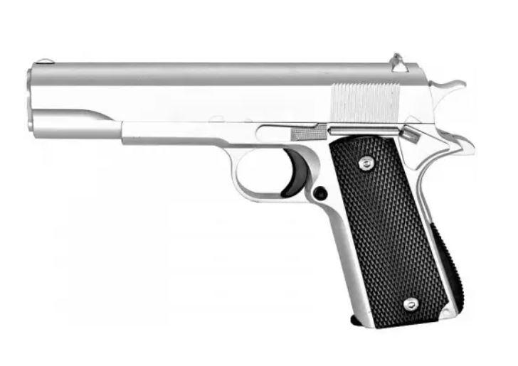 Cпринговий пістолет металевий сріблястий Galaxy G.13S (кольт 1911), фото 1