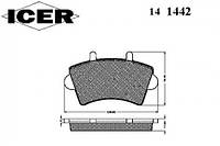 Колодки тормозные (передние) Renault Master 98- R16 (Bosch) ICER 141442" NISSAN INTERSTAR фургон (X70), NISSAN